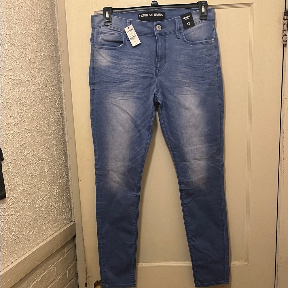 Express Women's Light Blue Jean Legging Midrise size 12
